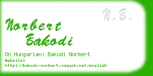 norbert bakodi business card